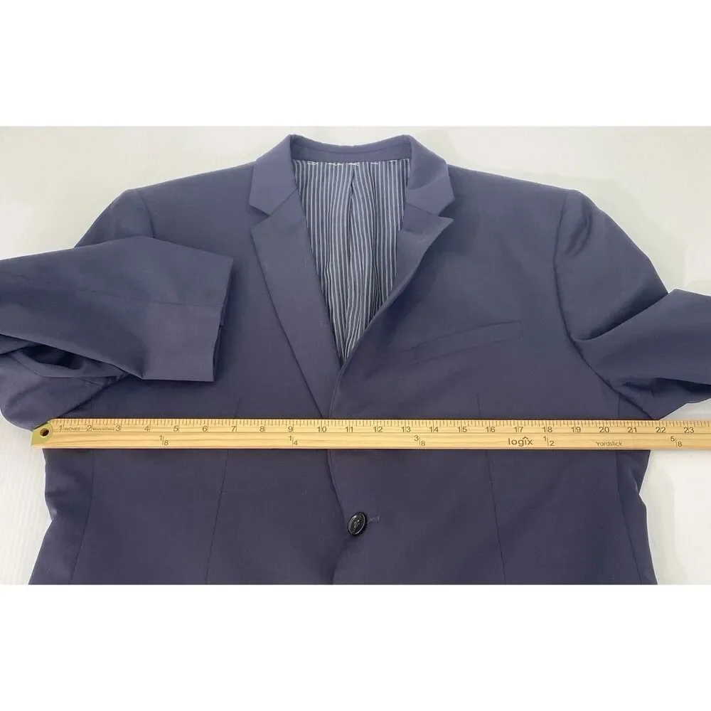 Banana Republic Navy Marzotto Slim Fit 44R Super 120s Wool Blazer Suit Jacket